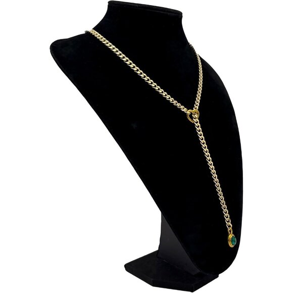 Gold Heart Chain Necklace Women Cuban Crystal Adjustable 25 in - Picture 4 of 6